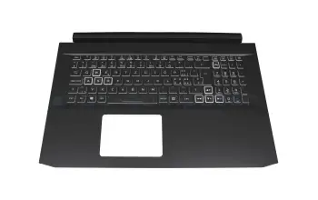 Clavier incl. topcase CH (suisse) moir/blanc/noir avec rétro-éclairage original pour Acer Nitro 5 (AN517-53)
