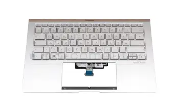 90NB0PD6-R31GE0 original Asus clavier incl. topcase DE (allemand) blanc/argent avec rétro-éclairage