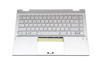 L96519-041 original HP clavier incl. topcase DE (allemand) argent/argent avec rétro-éclairage