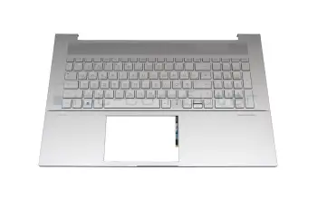 M45795-041 original HP clavier incl. topcase DE (allemand) argent/argent avec rétro-éclairage