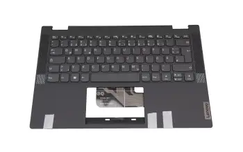 5CB0Y85471 original Lenovo clavier incl. topcase DE (allemand) gris foncé/gris (platinum grey)