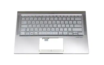 90NB0PB3-R31GE0 original Asus clavier incl. topcase DE (allemand) argent/argent avec rétro-éclairage