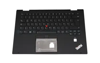 01HY813 original Lenovo clavier incl. topcase DE (allemand) noir/noir avec rétro-éclairage et mouse stick