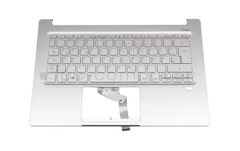 6B.A0MN2.014 original Acer clavier incl. topcase DE (allemand) argent/argent avec rétro-éclairage