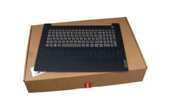 Clavier incl. topcase DE (allemand) gris/bleu (Fingerprint) original pour Lenovo IdeaPad 3-17IIL05 (81WF)