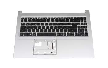 Clavier incl. topcase DE (allemand) noir/argent avec rétro-éclairage original pour Acer Aspire 5 (A515-45G)