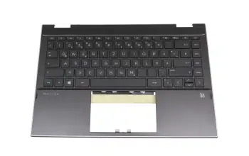 L96524-041 original HP clavier incl. topcase DE (allemand) noir/argent/noir sans rétroéclairage