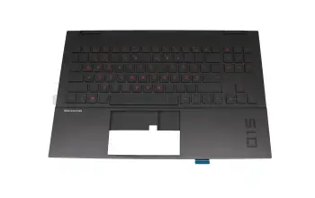 M00838-041 original HP clavier incl. topcase DE (allemand) noir/noir avec rétro-éclairage