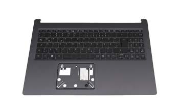 Clavier incl. topcase DE (allemand) noir/noir avec rétro-éclairage original pour Acer Aspire 5 (A515-44G)