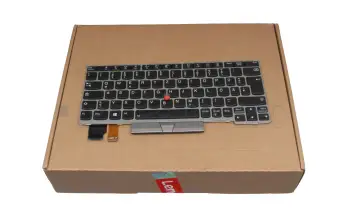 5N20V43627 original Lenovo clavier DE (allemand) noir/argent avec rétro-éclairage et mouse stick
