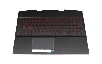 Clavier incl. topcase DE (allemand) noir/noir avec rétro-éclairage original pour HP Omen 15-dh1000