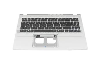 Clavier incl. topcase DE (allemand) noir/argent (à l'aide d'une touche spéciale) original pour Acer Extensa 15 (EX215-57)