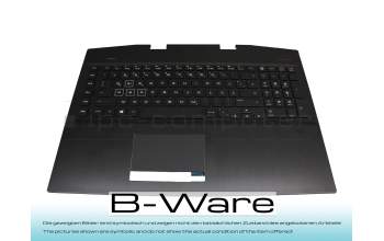 T0007R Clavier incl. topcase DE (allemand) noir/noir avec rétro-éclairage b-stock