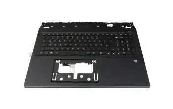 Clavier incl. topcase DE (allemand) noir/noir avec rétro-éclairage original pour Acer Predator Helios Neo 18 (PHN18-72)