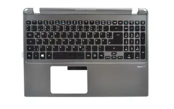 60.RZCN2.045 original Acer clavier incl. topcase DE (allemand) noir/argent avec rétro-éclairage
