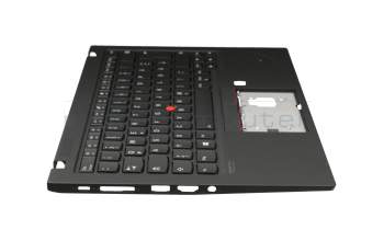 102-18F86LHC01C original Lenovo clavier incl. topcase DE (allemand) noir/noir avec rétro-éclairage et mouse stick