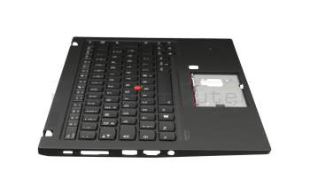 102-18F86LHC01C original Lenovo clavier incl. topcase DE (allemand) noir/noir avec rétro-éclairage et mouse stick