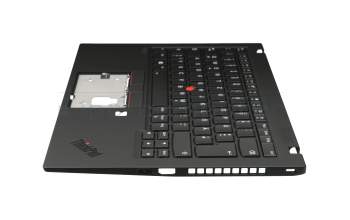 102-18F86LHC01C original Lenovo clavier incl. topcase DE (allemand) noir/noir avec rétro-éclairage et mouse stick