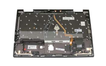 102-18F86LHC02C original Lenovo clavier incl. topcase DE (allemand) noir/gris avec rétro-éclairage et mouse stick