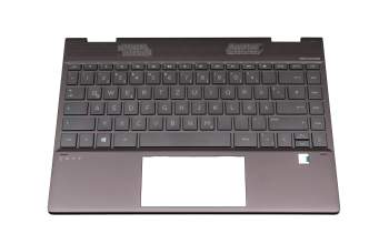 1042622 20210624N original HP clavier incl. topcase DE (allemand) gris/gris avec rétro-éclairage