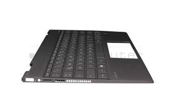 1042622 20210624N original HP clavier incl. topcase DE (allemand) gris/gris avec rétro-éclairage