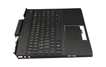 180508-01 original HP clavier incl. topcase DE (allemand) noir/noir avec rétro-éclairage