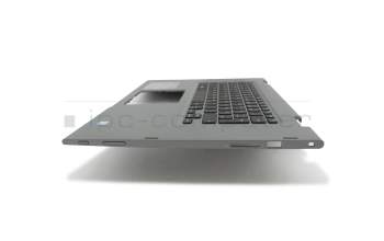 1H0CP original Dell clavier incl. topcase DE (allemand) noir/gris avec rétro-éclairage pour capteur d\'empreintes digitales