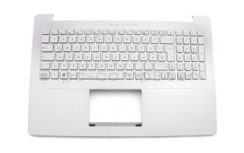 1KAHZZG0029 original Asus clavier incl. topcase DE (allemand) argent/argent avec rétro-éclairage (pour les modèles avec disque dur)