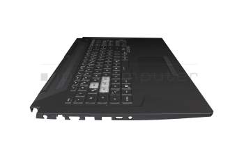1KAHZZG008W original Asus clavier incl. topcase DE (allemand) noir/noir avec rétro-éclairage