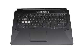 1KAHZZG010W original Asus clavier incl. topcase DE (allemand) noir/transparent/noir avec rétro-éclairage