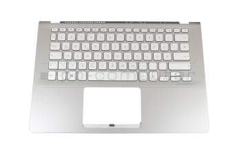 1KAHZZQ006K original Asus clavier incl. topcase DE (allemand) argent/argent avec rétro-éclairage