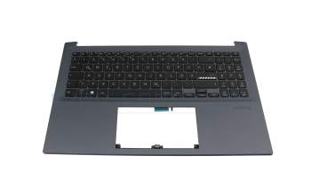 1KAHZZQ011A original Asus clavier incl. topcase DE (allemand) noir/bleu avec rétro-éclairage