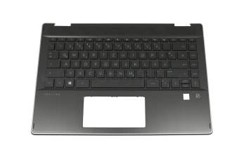 2H-BBJGMW63111 original HP clavier incl. topcase DE (allemand) noir/noir avec rétro-éclairage