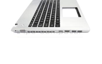 43NJBTJN00 original Asus clavier incl. topcase US (anglais) noir/argent avec rétro-éclairage