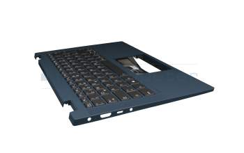 460.0MD06.0001 original Lenovo clavier incl. topcase DE (allemand) gris foncé/bleu avec rétro-éclairage bleu
