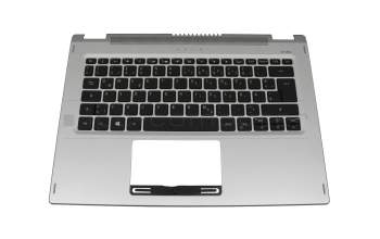 4600JU020012 original Acer clavier incl. topcase DE (allemand) noir/argent avec rétro-éclairage