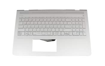 46G74TATP70 original HP clavier incl. topcase DE (allemand) argent/argent avec rétro-éclairage