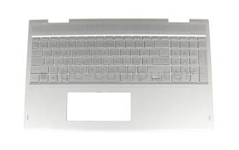 46M.0BXCS.0041 original HP clavier incl. topcase DE (allemand) argent/argent avec rétro-éclairage