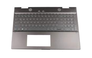 46M.0EECS.0008 original HP clavier incl. topcase DE (allemand) gris/gris avec rétro-éclairage