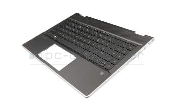 46M0E8CS0003 original HP clavier incl. topcase DE (allemand) noir/noir avec rétro-éclairage