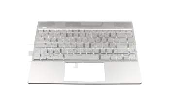 46M0EFCS0061 original HP clavier incl. topcase DE (allemand) argent/argent avec rétro-éclairage