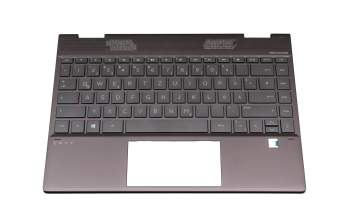 46M0GACS0003 original HP clavier incl. topcase DE (allemand) gris/gris avec rétro-éclairage