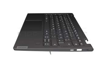 48EAA610.0GAFHYEX original Lenovo clavier incl. topcase DE (allemand) gris/gris avec rétro-éclairage