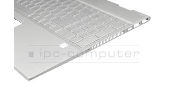 490.0GB07.AD0G original Wistron clavier incl. topcase DE (allemand) argent/argent avec rétro-éclairage (DIS)