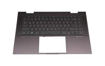 490.0MJ07 original HP clavier incl. topcase DE (allemand) noir/noir avec rétro-éclairage