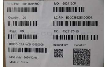 Lenovo 5B11M64609 BATTERY 4cell80Wh15.44V L23X4PK5 CM/C 30