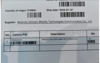 Lenovo 5B28C24723 TB352FU 8G+256G MB&*26373-00232 CS