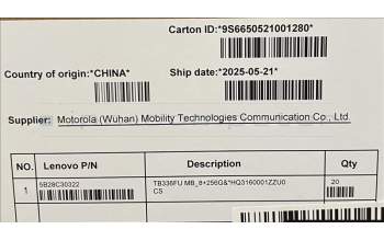 Lenovo 5B28C30322 TB336FU MB_8+256G&*HQ3160001ZZU0 CS
