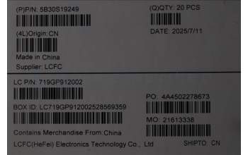Lenovo 5B30S19249 BEZEL L83LY IPS W/TAPE&Position Rubber*4