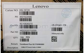 Lenovo 5C10S30270 FP board Cable H 20WH